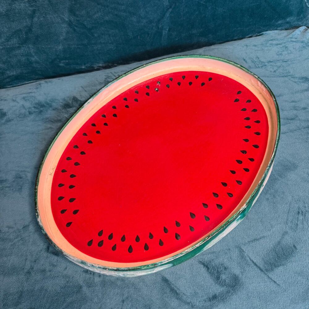 Vintage 70s / 80s retro watermelon decorative tray